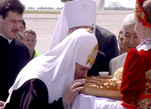 Прибытие Патриарха Московского и всея Руси Алексия II на Казанскую землю 20 июля 2005 г. Фото Нонны Покровской