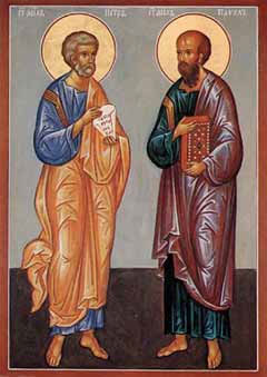 Св. первоверховные апостолы Петр и Павел. Икона