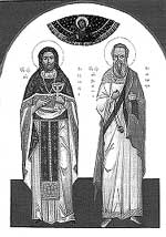 Новомученики протоиерей Александр и диакон Владимир. Икона 2003 г.